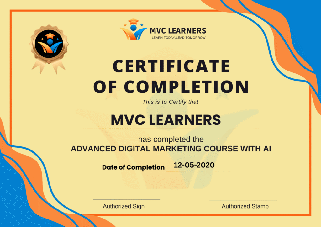 MVC Learners DM certificate
